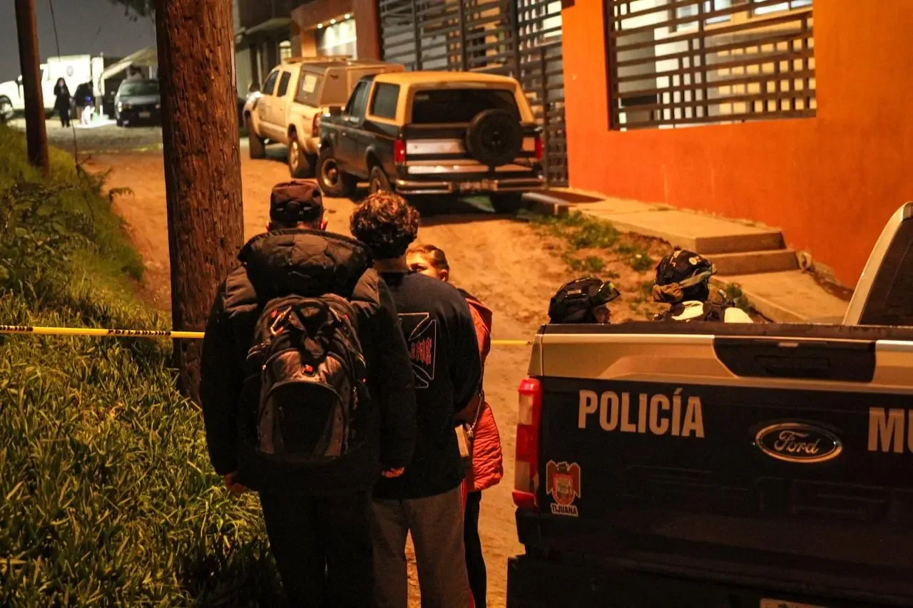 Escena del crimen donde fue asesinado un hombre en Las Huertas.