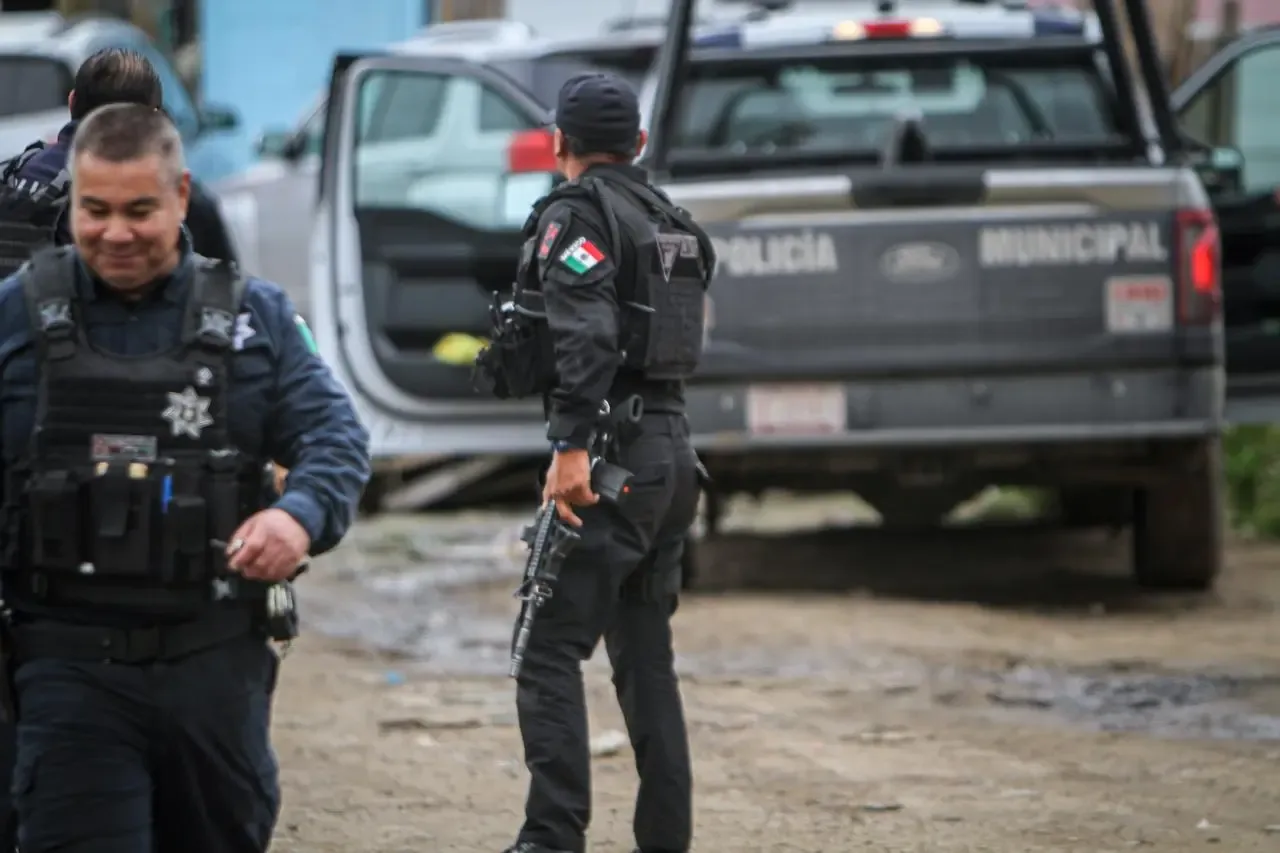 Escena del doble homicidio en la colonia Campestre Murúa, Tijuana.