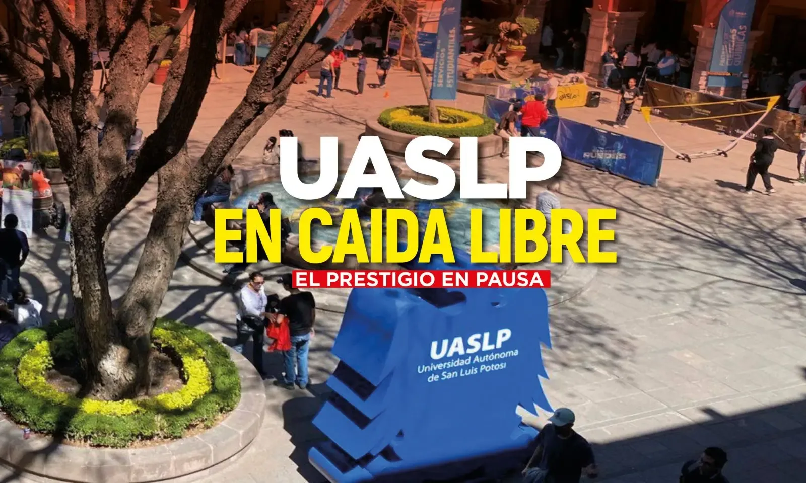 Estudiantes en la Universidad Autónoma de San Luis Potosí en su campus principal.
