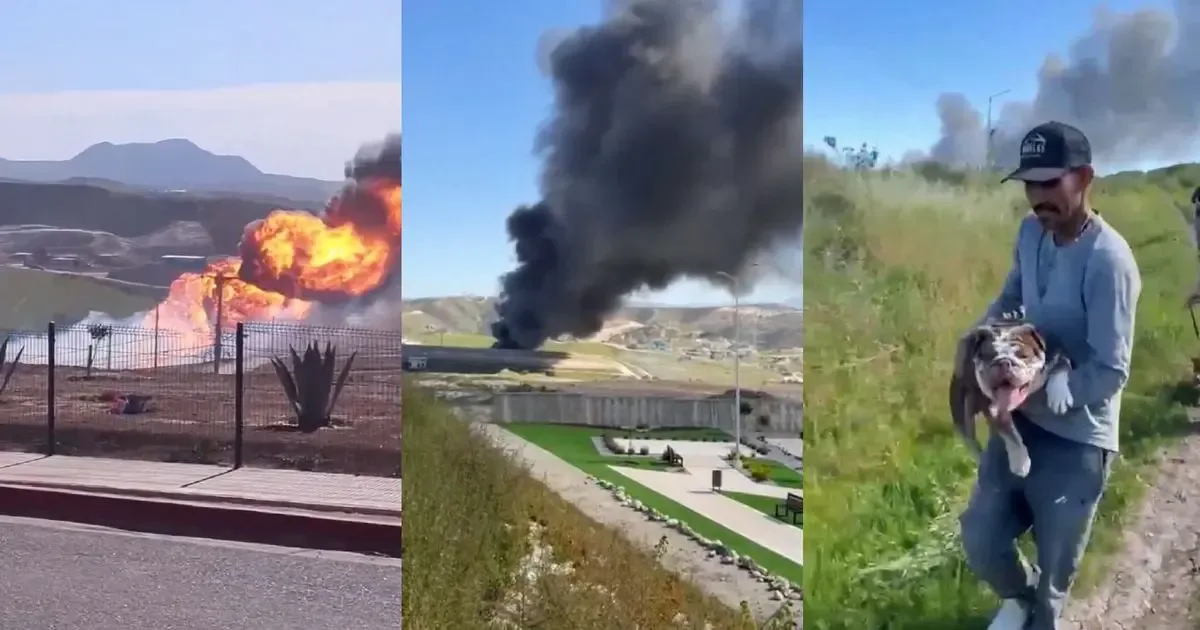 Evacuación de colonias en Real de Rosarito tras incendio en ducto de Pemex.
