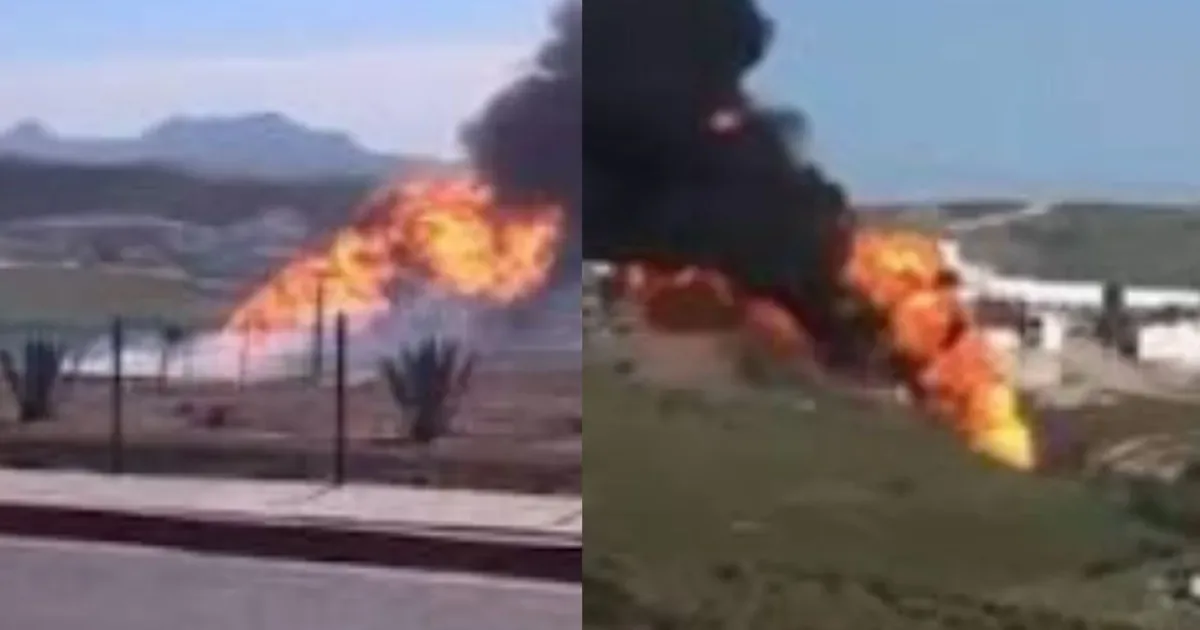 Evacuación de residentes en Rosarito tras incendio en ducto de Pemex.