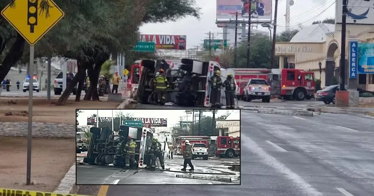 Evacuation of nearby hotel guests after gas truck overturns in Hermosillo.