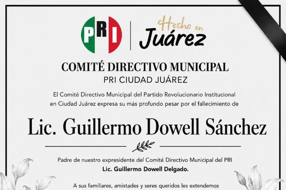 La comunidad jurídica y política lamenta la muerte del destacado notario Guillermo Dowell a los 88 años.