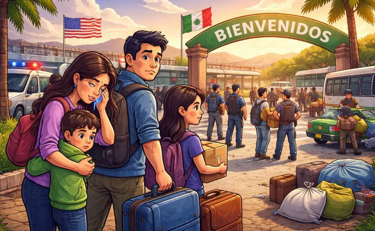 Familias mexicanas regresan a su país tras abandonar Estados Unidos por miedo.
