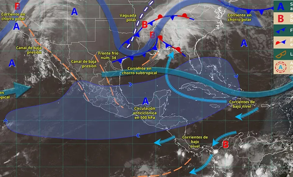 Fenómeno atmosférico genera condiciones calurosas y vientos fuertes en la región.