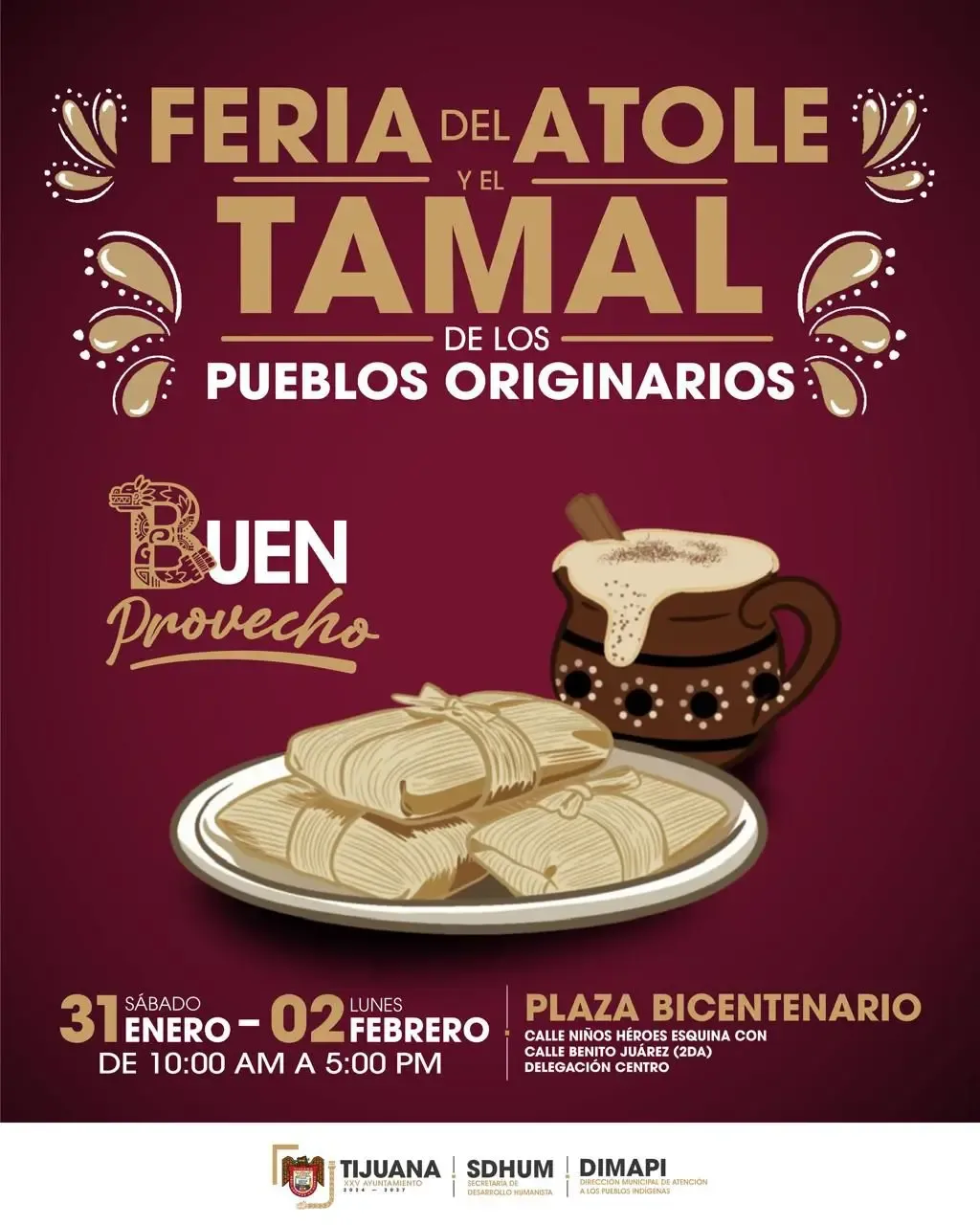 Feria del Atole y Tamal de los pueblos originarios en Tijuana.
