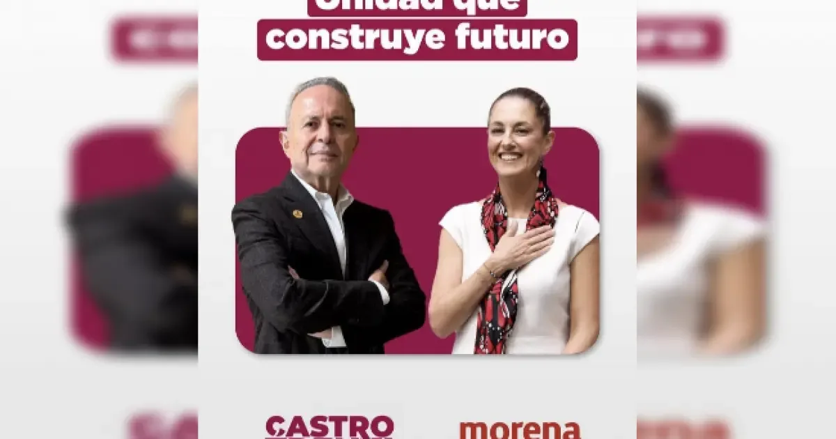 "Fernando Castro Trenti utiliza la imagen de la Presidenta Claudia Sheinbaum en su campaña."