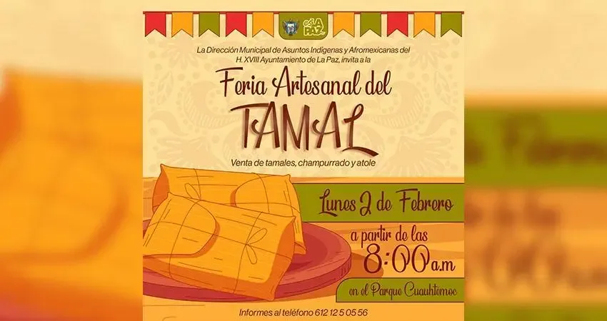 Festival Tradicional del Tamal en el Parque Cuauhtémoc de La Paz.