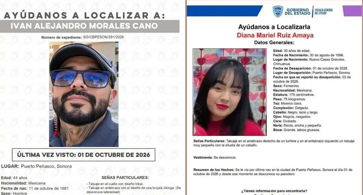 La desaparición de un gerente de mantenimiento y una mujer ha generado preocupación en la comunidad de Puerto Peñasco.