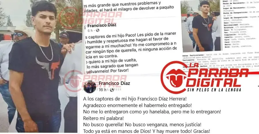 Francisco Díaz expresa su agradecimiento en un emotivo mensaje tras la tragedia.