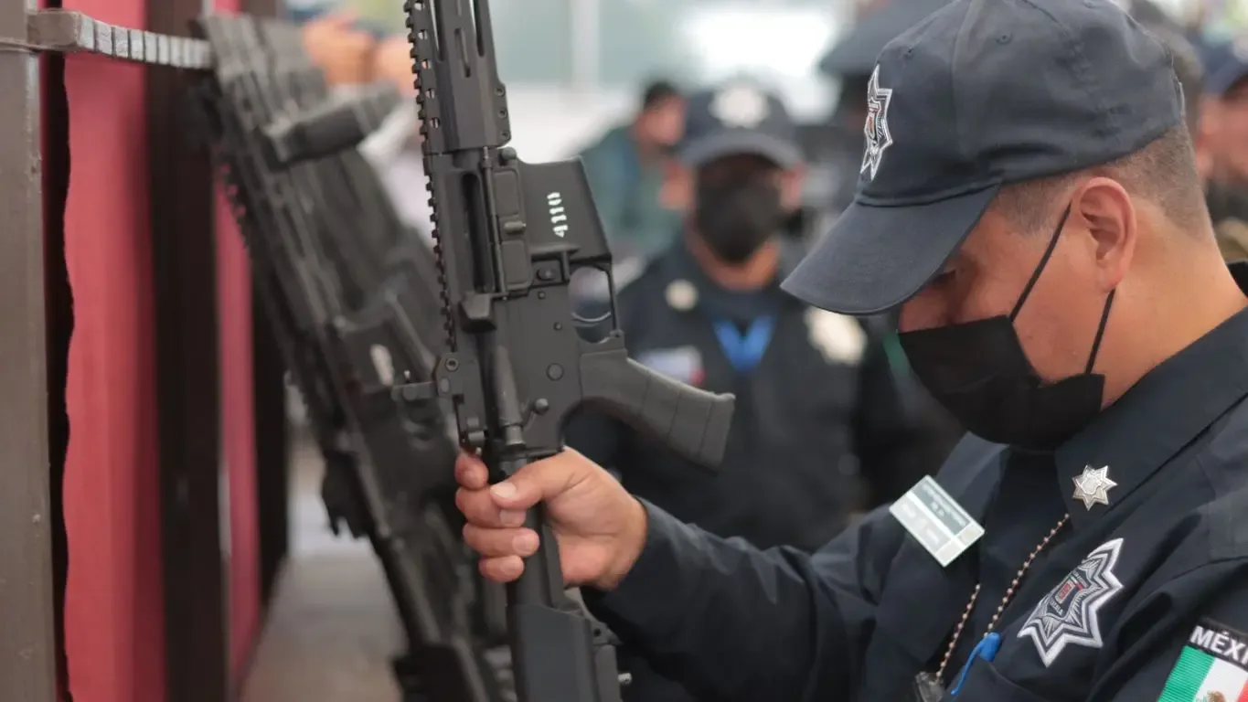 "Francisco Sánchez González, titular de la SSP de Puebla, durante la conferencia de seguridad."