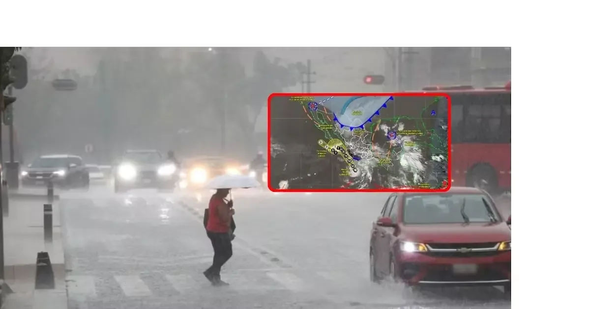 El Servicio Meteorológico Nacional advierte sobre lluvias y vientos intensos en múltiples estados del país.