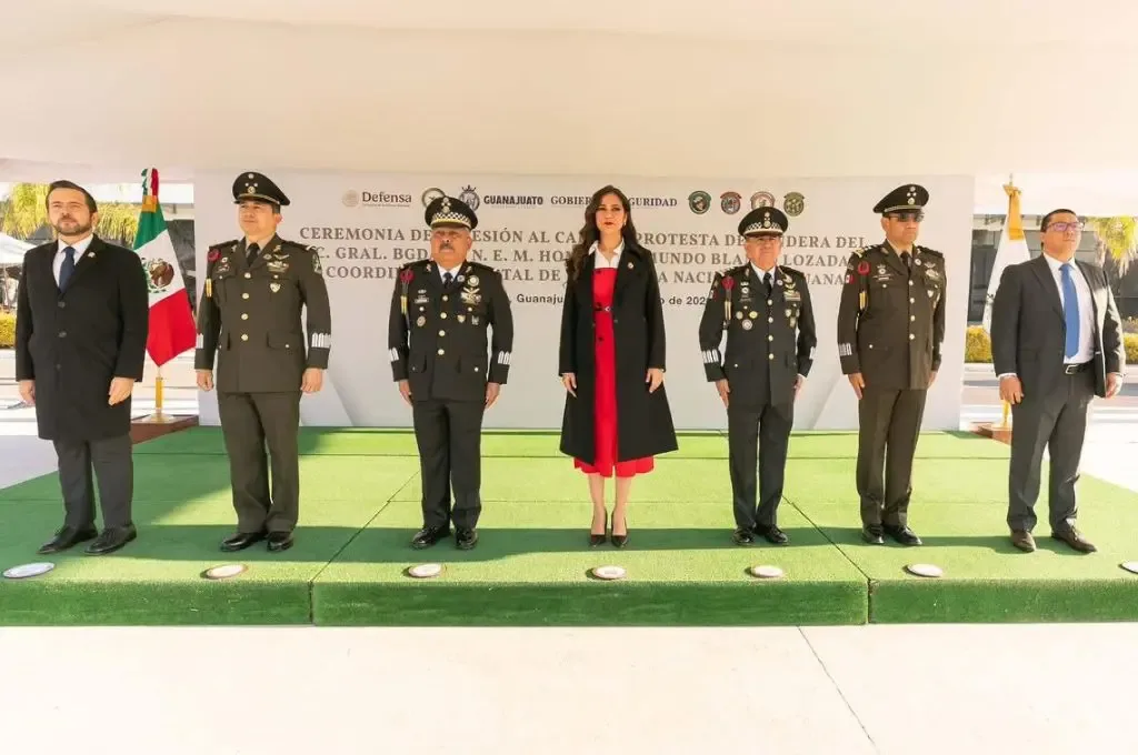 General Homero Edmundo Blanco durante la toma de protesta en Irapuato.
