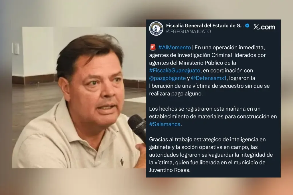 Gerardo Arredondo Hernández fue liberado sin pago de rescate tras operativo conjunto.