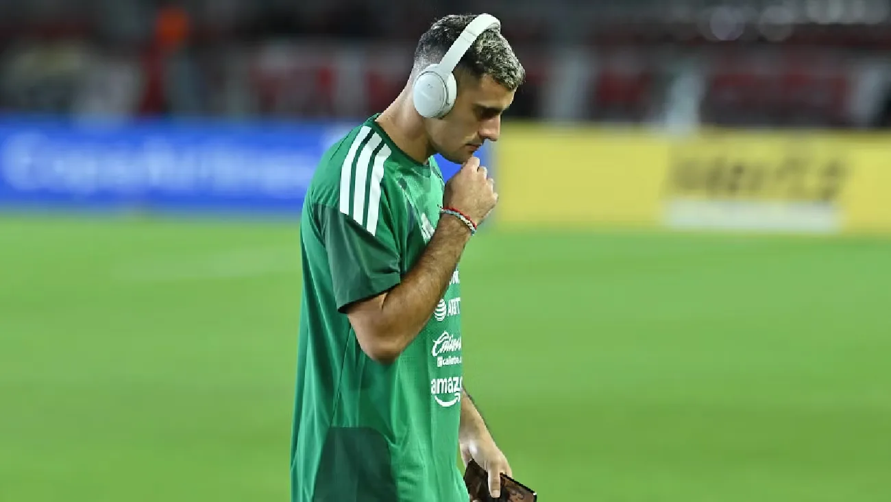 Germán Berterame durante un partido con la Selección Mexicana.