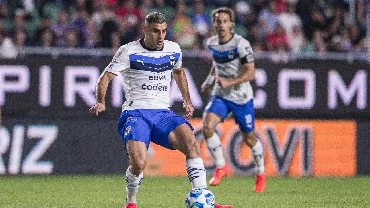 Germán Berterame tras anotar en su último partido con Rayados.