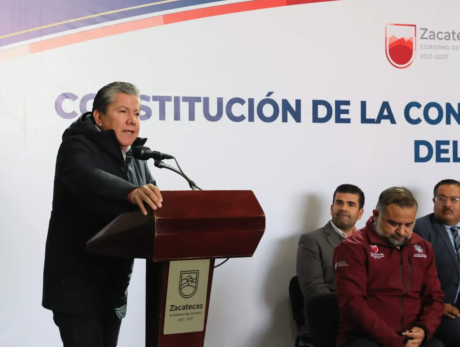 Gobernador David Monreal durante la creación de la Conferencia de Seguridad Pública en Zacatecas.