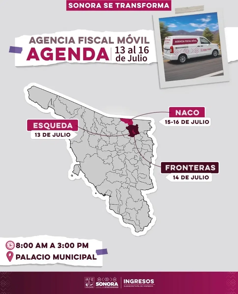 La Agencia Fiscal Móvil atenderá a contribuyentes en localidades carentes de servicios fiscales.