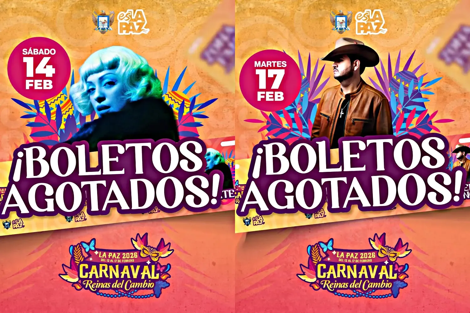 Gran demanda en La Paz por boletos para artistas del Carnaval 2026.