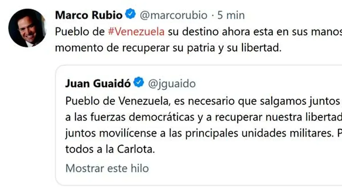 La oposición venezolana exhorta al pueblo a apoyar a las Fuerzas Armadas en su lucha por la libertad.
