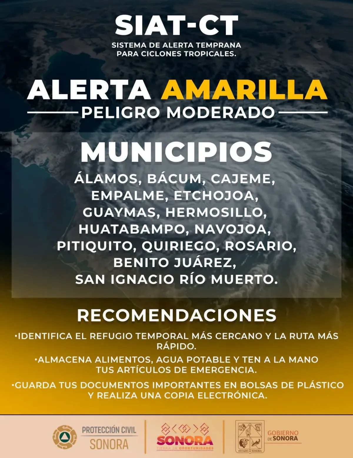 El huracán Polo presenta vientos máximos de 185 km/h y se espera toque tierra en las próximas horas.