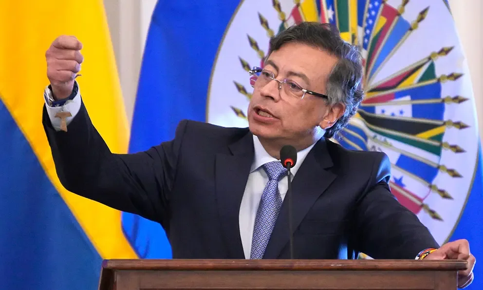 Gustavo Petro durante su intervención en la OEA sobre la situación en Venezuela.