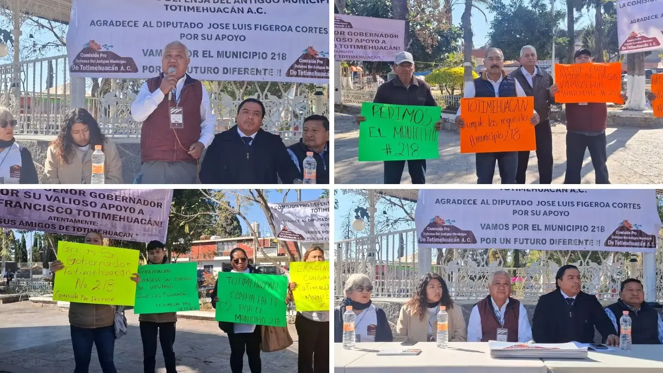Habitantes de Totimehuacan durante la conferencia sobre su municipalización.