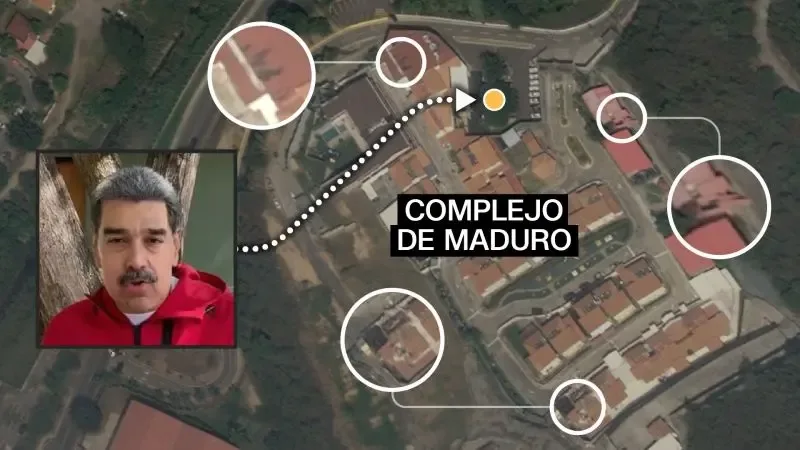 Helicópteros estadounidenses en la operación de captura de Nicolás Maduro en Caracas.