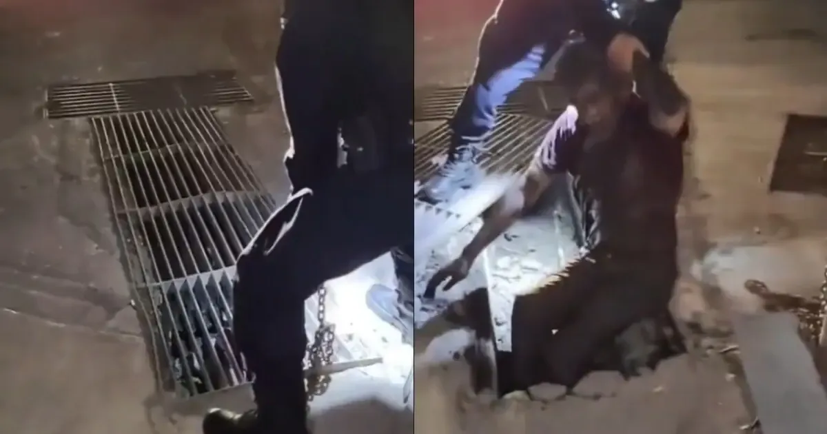 La rápida intervención de las autoridades salvó la vida de un hombre que cayó en una coladera durante la lluvia.