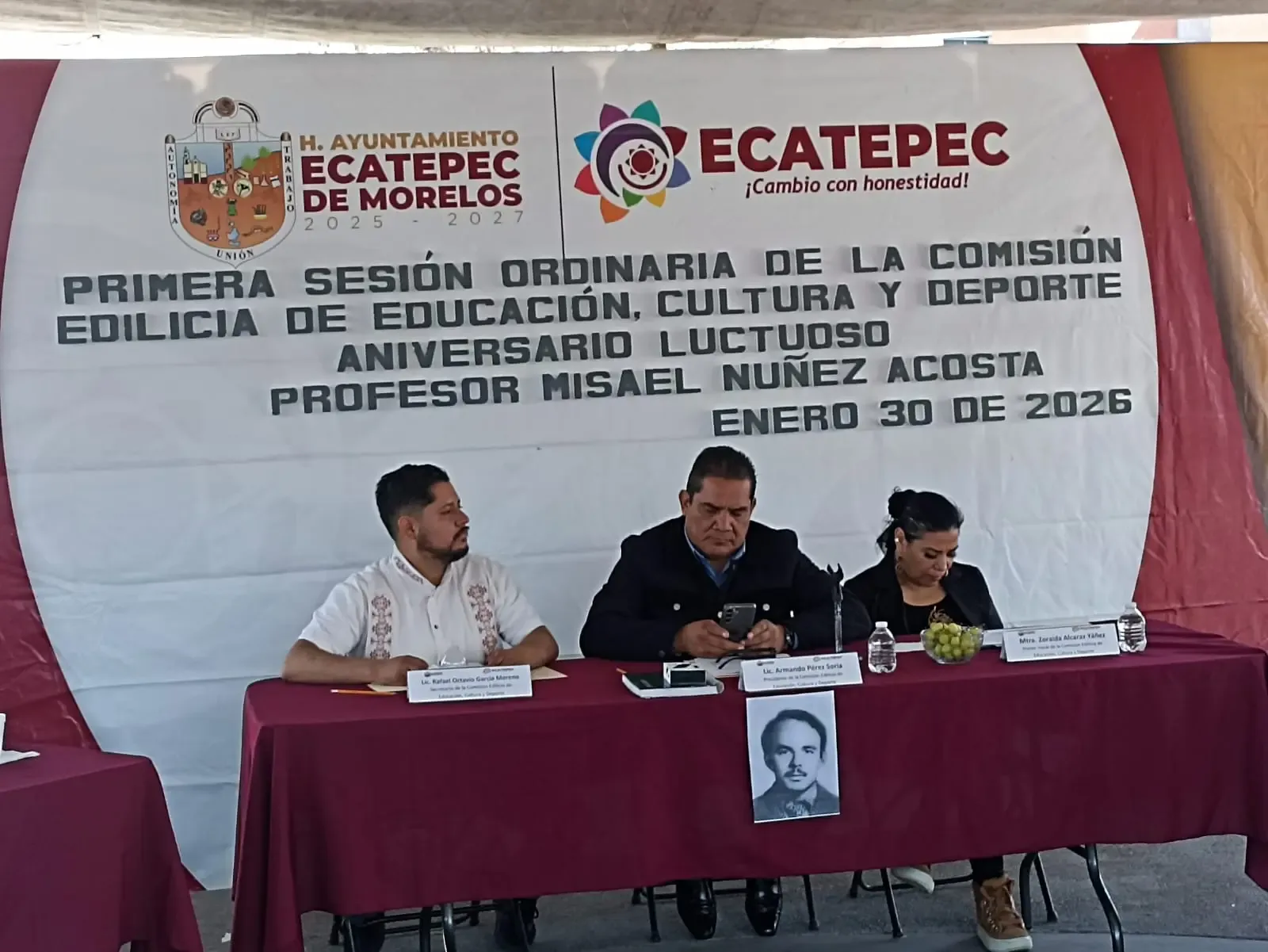 Homenaje al maestro Misael Núñez Acosta en Ecatepec, 45 años después de su muerte.