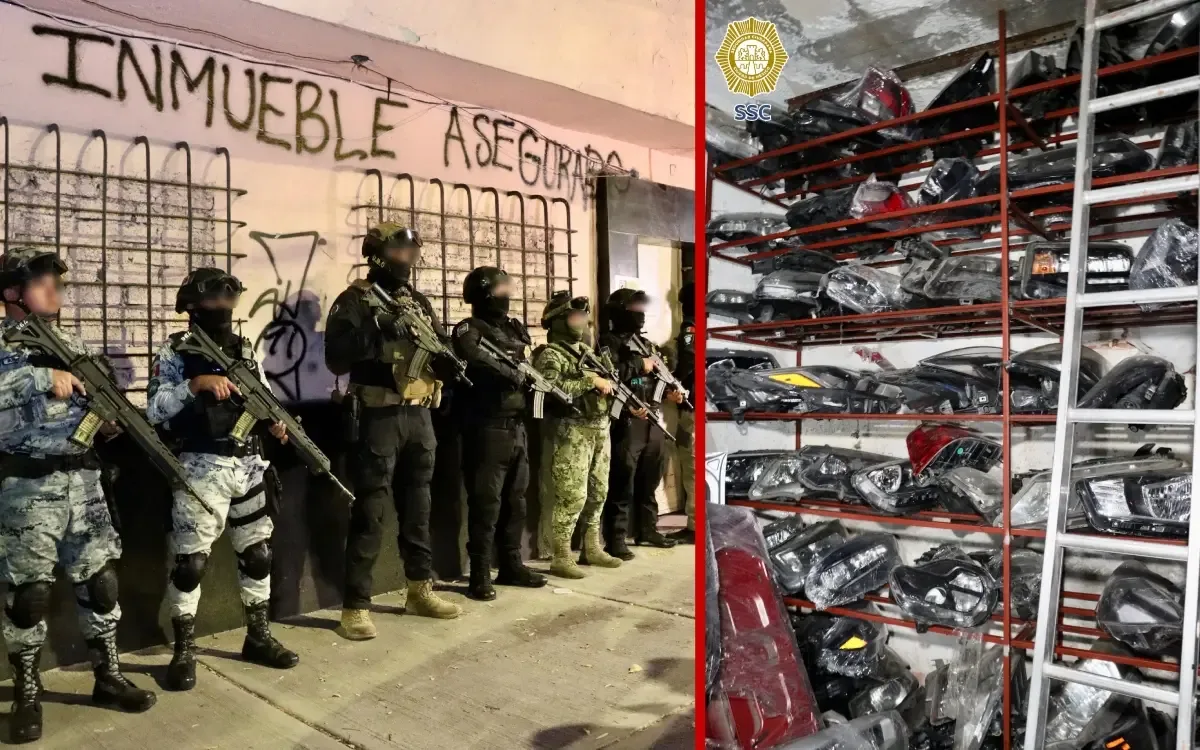 Hotel en Cuauhtémoc sellado tras operativo policiaco por autopartes robadas.
