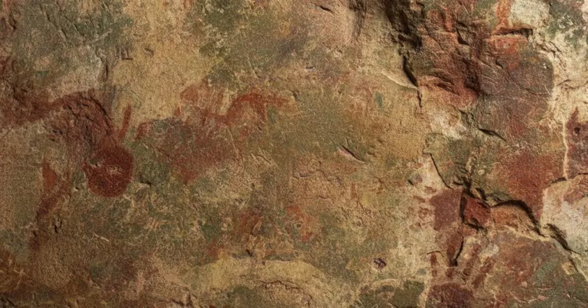 Huellas de manos descubiertas en la cueva Liang Metanduno, Indonesia.