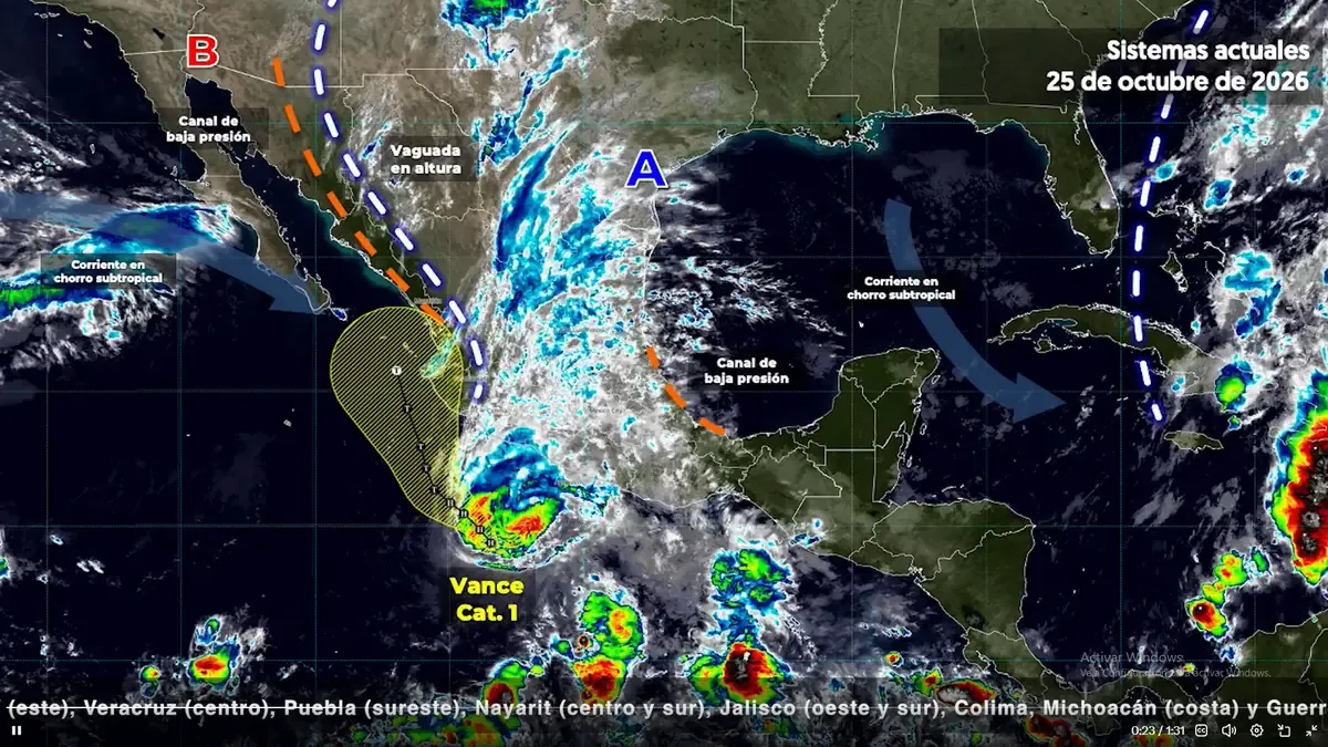 El huracán Vance provoca lluvias y vientos fuertes en Michoacán y Colima, afectando la seguridad de la población.