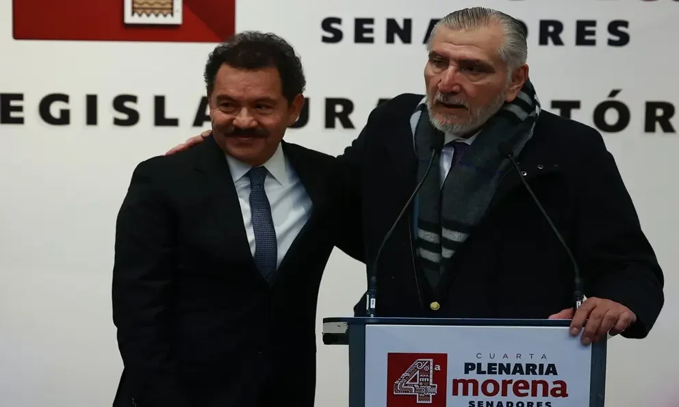 Ignacio Mier, nuevo coordinador de senadores de Morena, durante su discurso.
