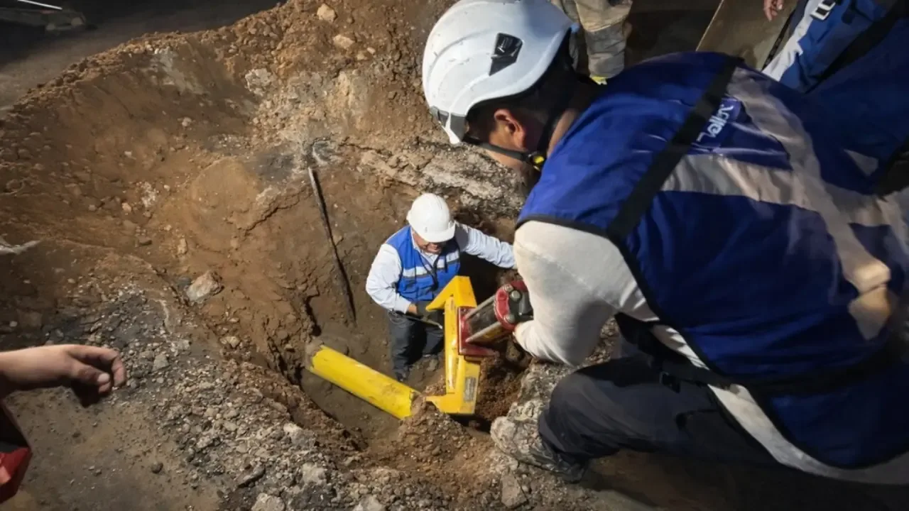 Imágenes de las cuadrillas de Baja Gas and Oil trabajando en la fuga de gas en Tijuana.
