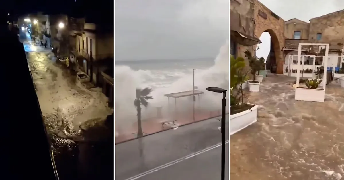 Imágenes del ciclón Harry y su devastador impacto en Sicilia y Calabria.