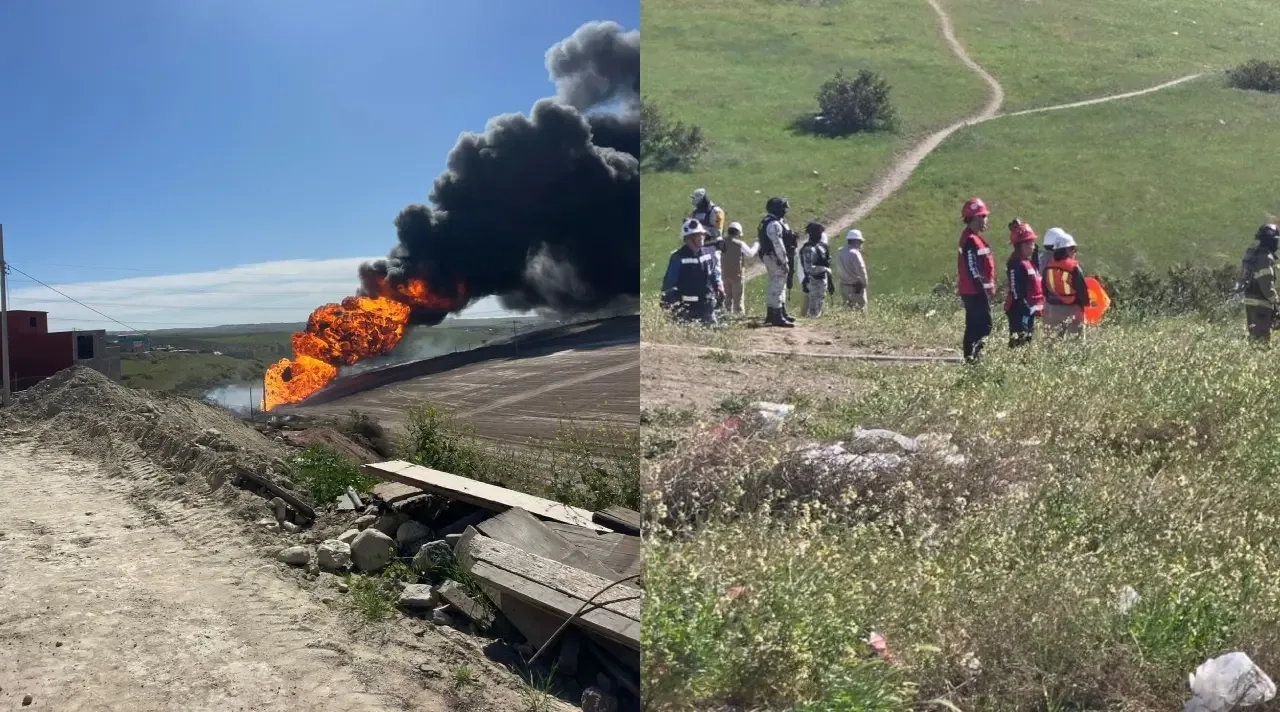 "Incendio en un ducto de PEMEX en Rosarito fue controlado sin heridos."