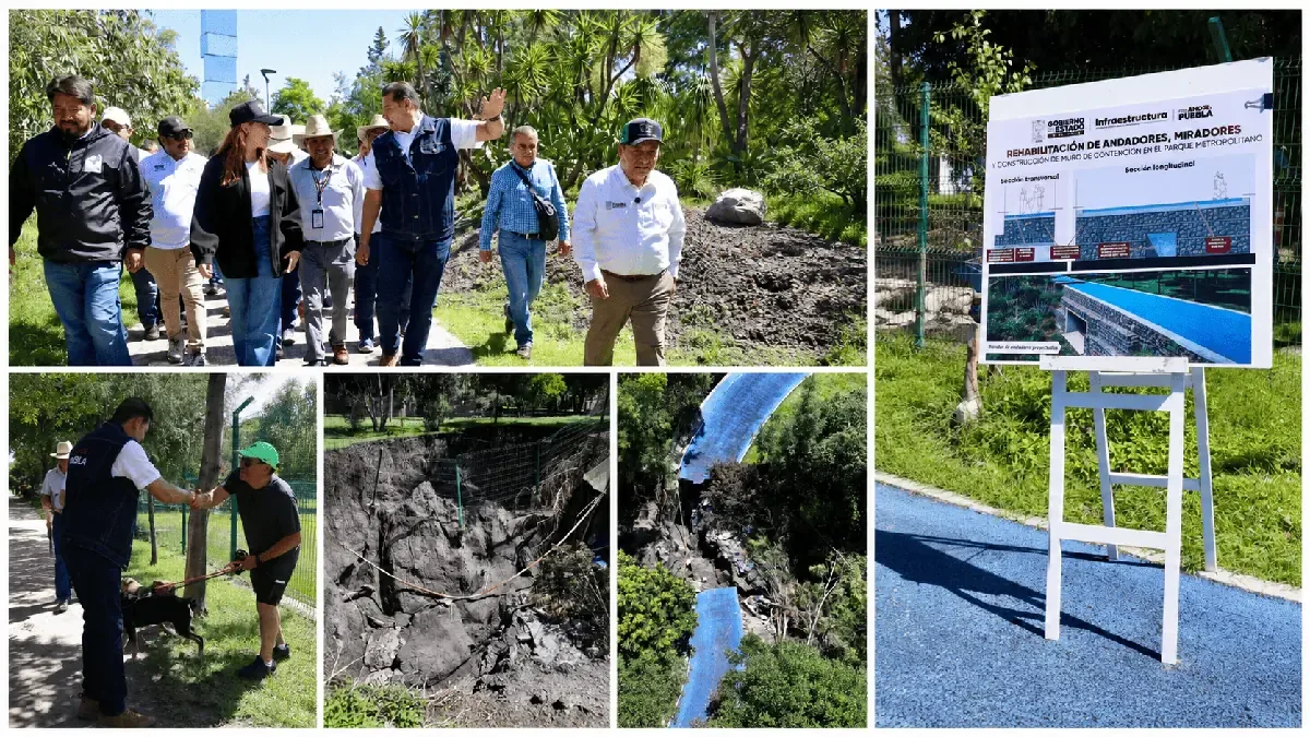 El gobernador Alejandro Armenta Mier supervisa los trabajos de reconstrucción de la ciclopista afectada por lluvias.
