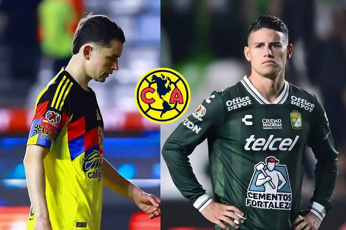 James Rodríguez en el aeropuerto de la Ciudad de México, avivando rumores de fichaje.
