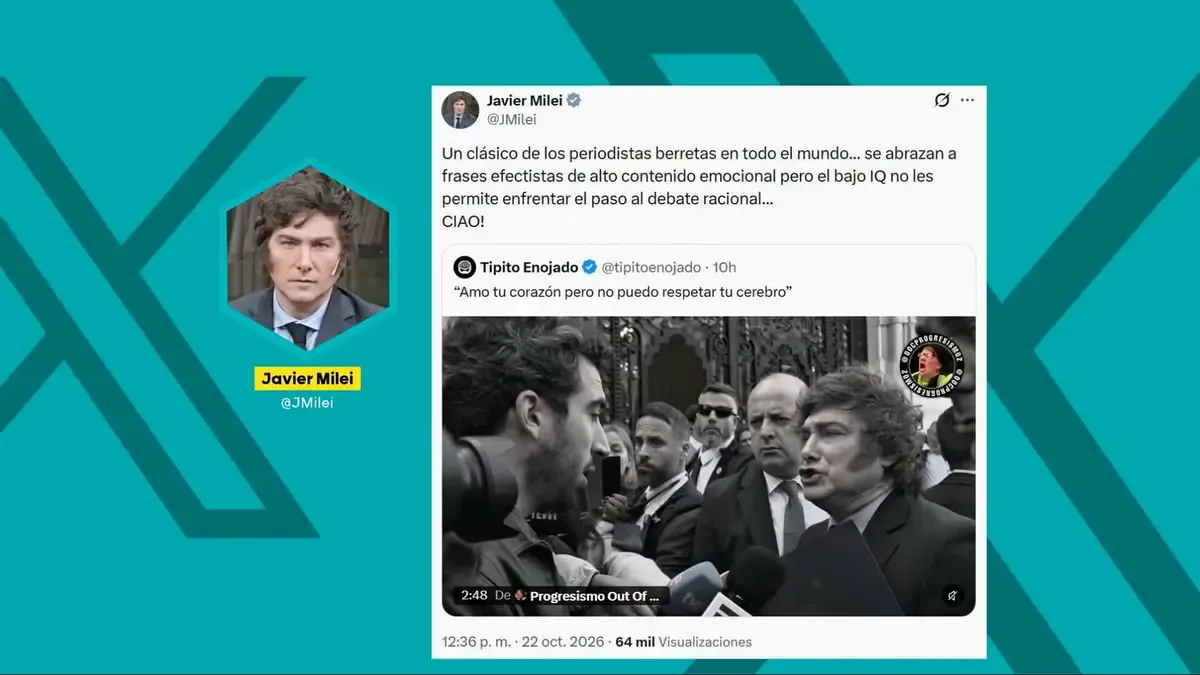 Javier Milei descalificó al periodista después de un cuestionamiento sobre Argentina.