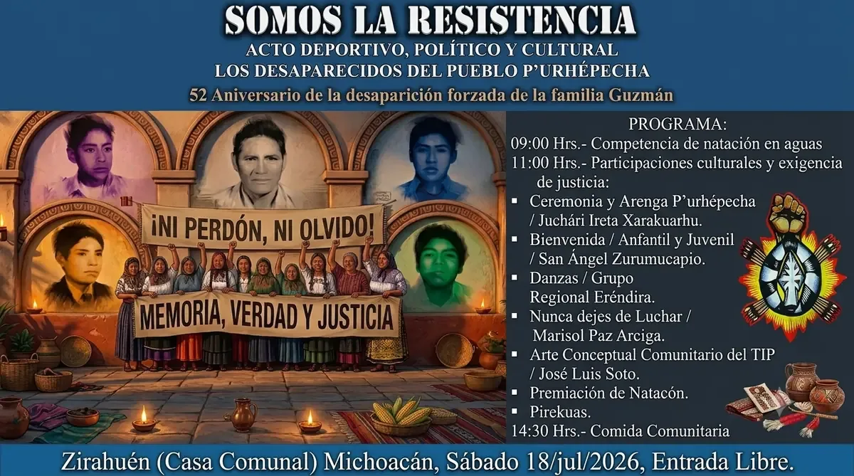 La jornada busca visibilizar la lucha por justicia de los desaparecidos en la comunidad purépecha.