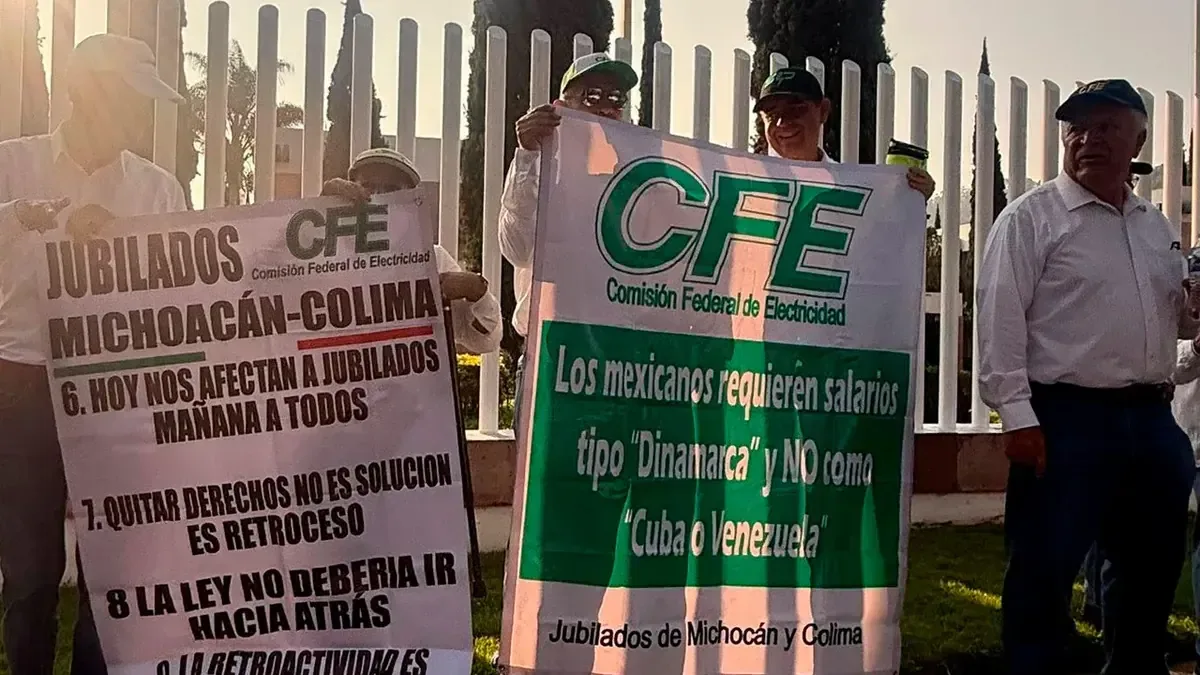 Los jubilados de CFE exigen el respeto a sus derechos y pensiones tras décadas de trabajo.