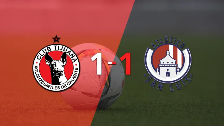 Jugadores de Tijuana y Atl. de San Luis durante el emocionante partido en la Liga MX.