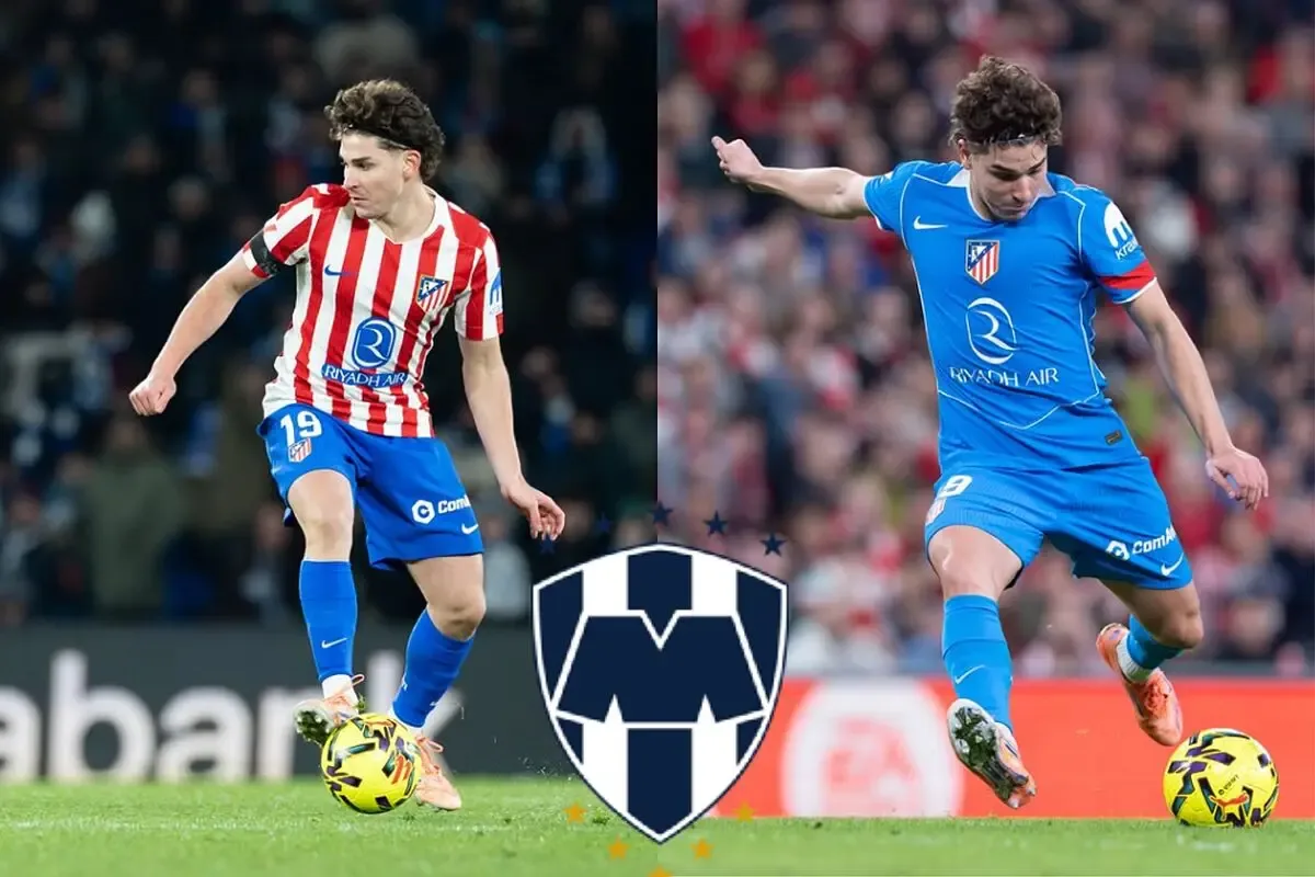 Julián Álvarez, delantero del Atlético de Madrid, elogia a Rayados en entrevista.