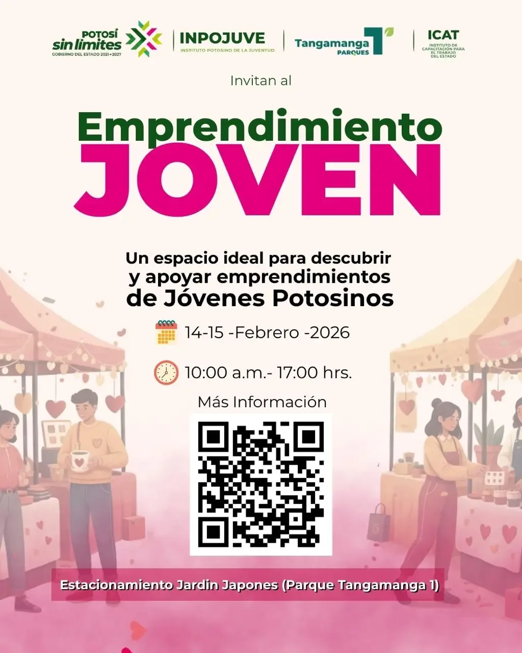 Jóvenes emprendedores exhiben sus productos en el Parque Tangamanga I.