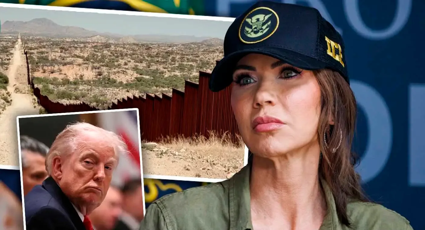 Kristi Noem presenta estadísticas sobre la seguridad fronteriza en Nogales, Arizona.