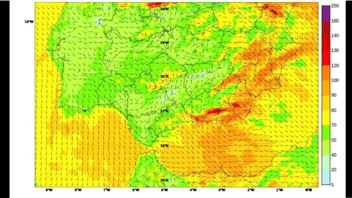 La Aemet alerta sobre rachas de viento y descenso de temperaturas en la provincia de Córdoba.