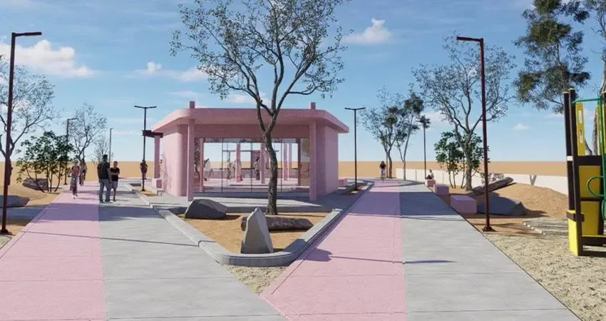 La alcaldesa Milena Quiroga durante el inicio de la obra en Villas de Guadalupe.