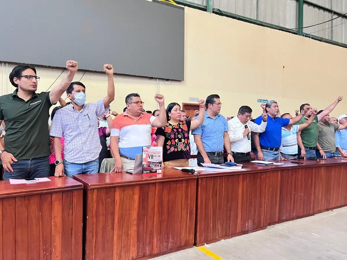 La CNTE se pronuncia en contra del proceso de revocación de mandato en Oaxaca.