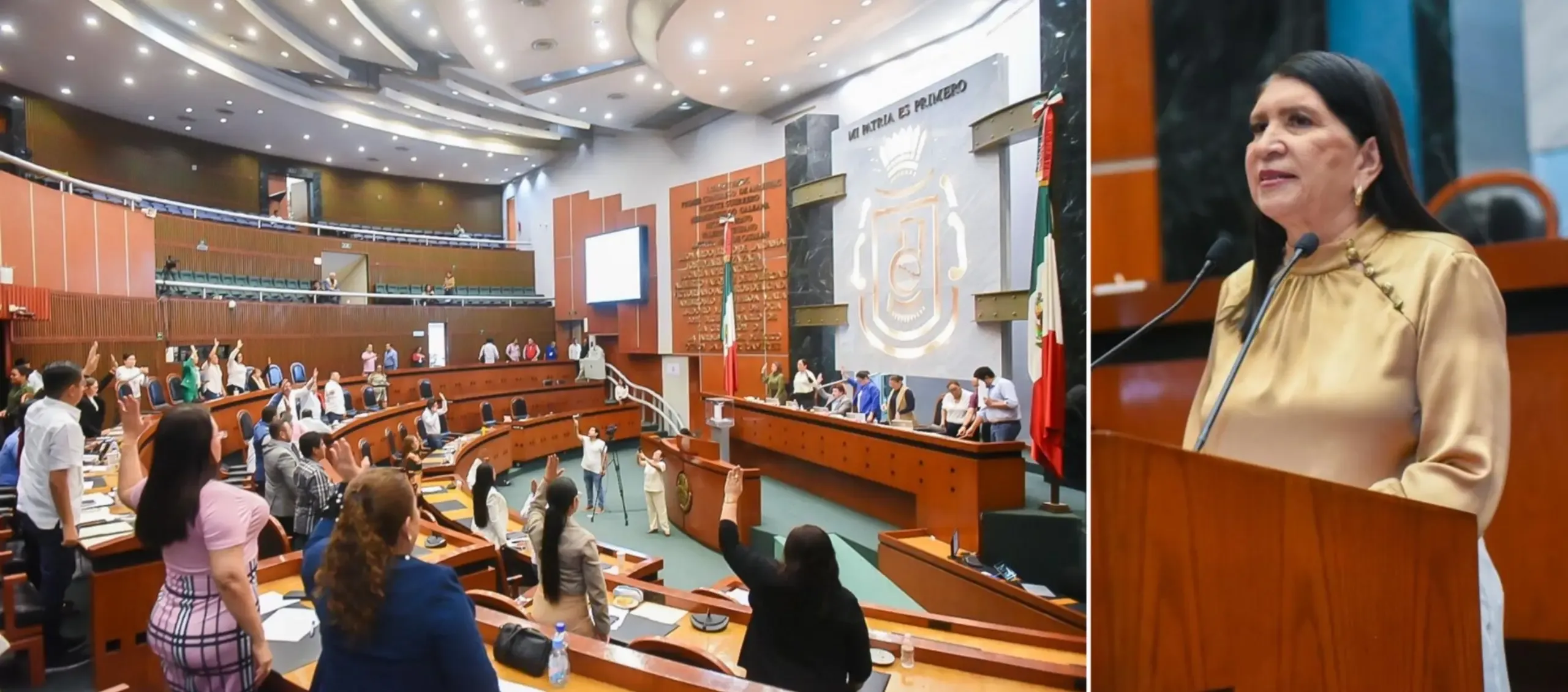 La diputada Ma. Guadalupe Eguiluz durante la aprobación de la reforma sobre salud menstrual.